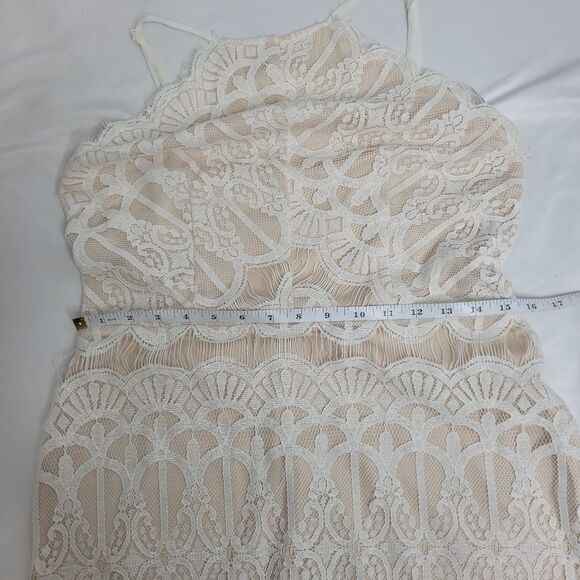 MISSGUIDED white lace strappy bodycon backless dress 12 - Picture 8 of 12